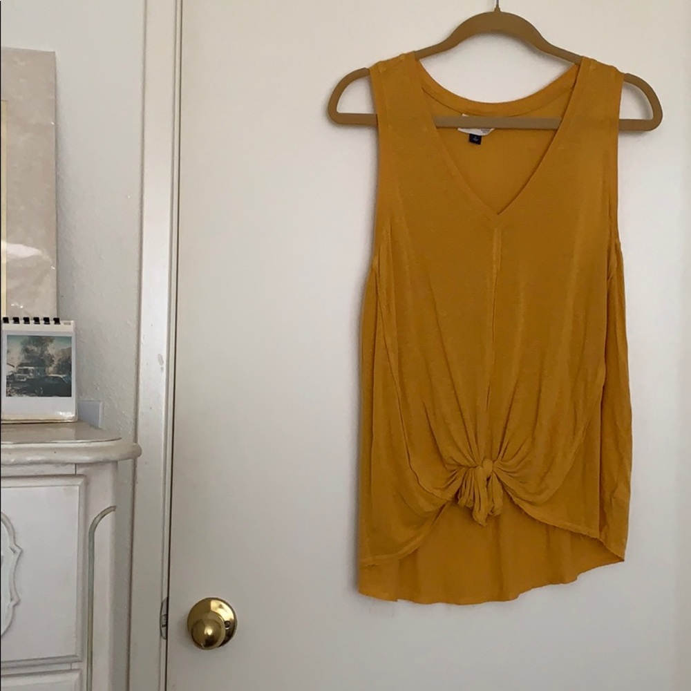 Yellow tie tank top